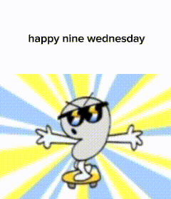 a cartoon drawing of a number nine wearing sunglasses