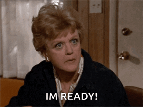 a woman says i 'm ready while looking at the camera