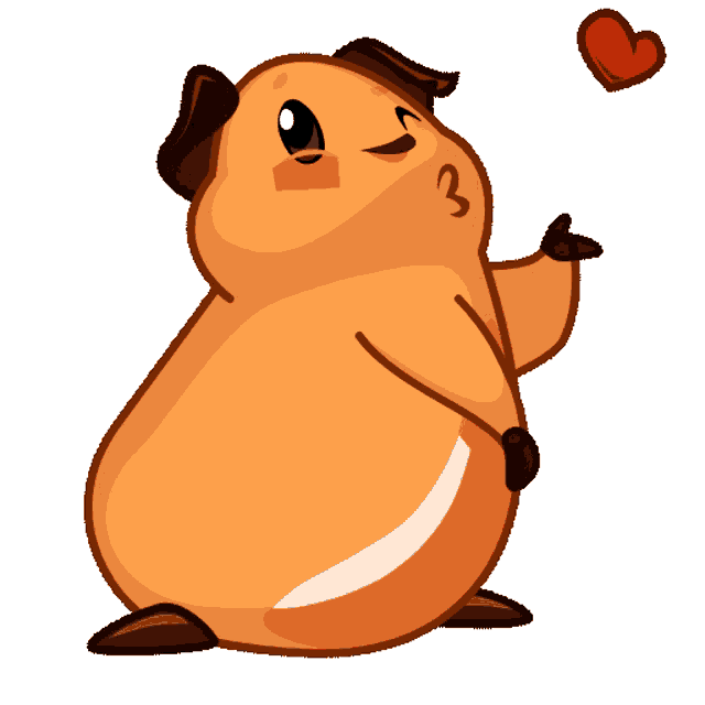 a cartoon drawing of a guinea pig waving his hand