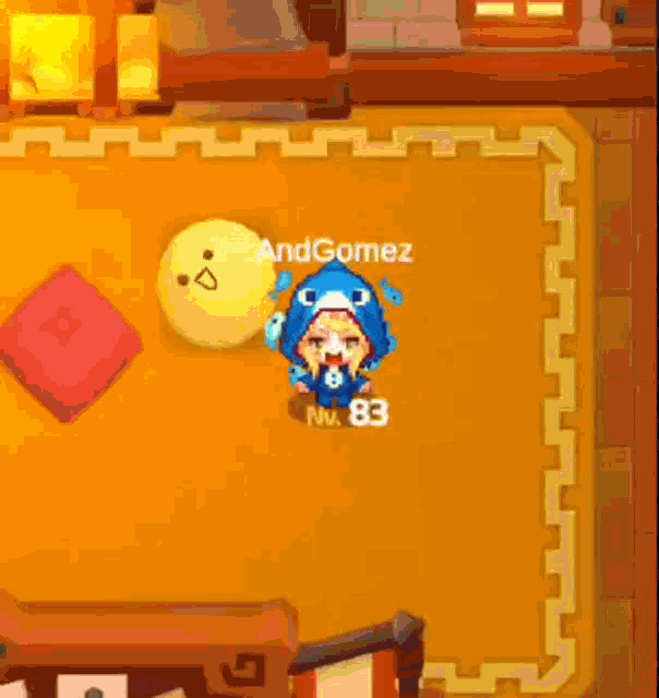 a cartoon character with the name andgomez on the bottom