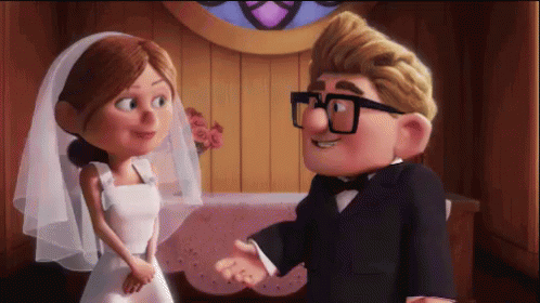 カールじいさん 結婚式　結婚　pixar Up GIF - Pixar Up Marriage GIFs