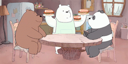 We Bare Bears Lunch GIF - We Bare Bears Lunch Hooray GIFs