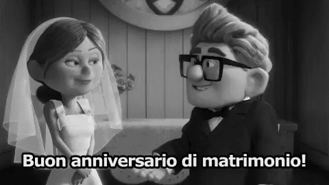 Anniversario Matrimonio Sposarsi Coppie Amore Felicità Up GIF - Anniversary Wedding Marriage GIFs