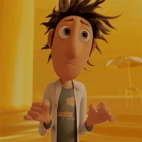 a cartoon character says " no big deal " in a yellow room