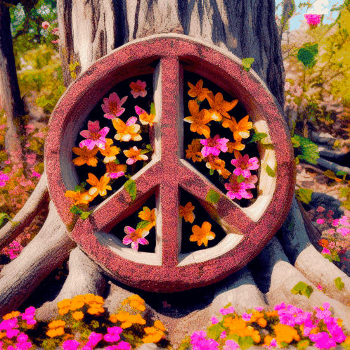 Peace Sign Tree GIF - Peace Sign Tree Flowers GIFs