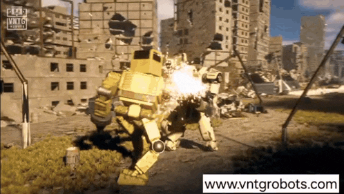 a video game with the website www.vntrobots.com on the bottom right
