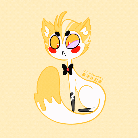 a drawing of a cat with the name quillmoore 's written below it