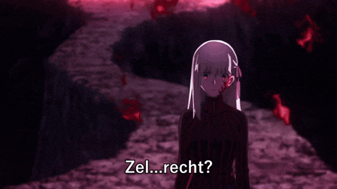 a woman in a red cape says really you dont even know the name zelretch