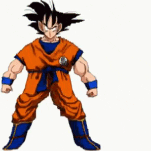 a drawing of a man in a dragon ball z outfit on a green background .