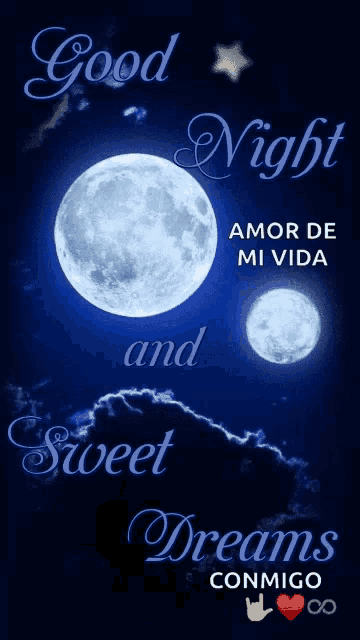a poster that says good night sweet dreams conmigo