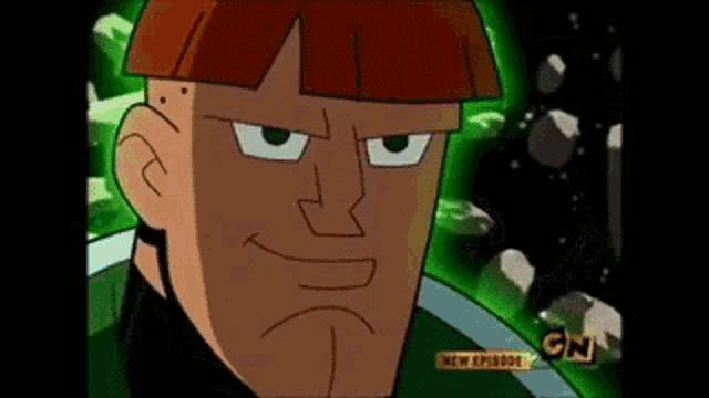 a close up of a cartoon character 's face with the words cn on the bottom right