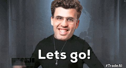 a picture of a man with glasses and the words let 's go