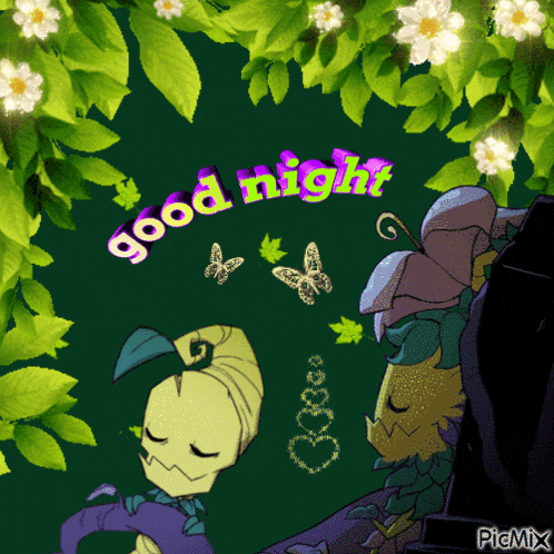 a picture of a cartoon character with the words good night