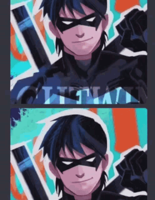 a drawing of a man in a mask with the word batman on the bottom