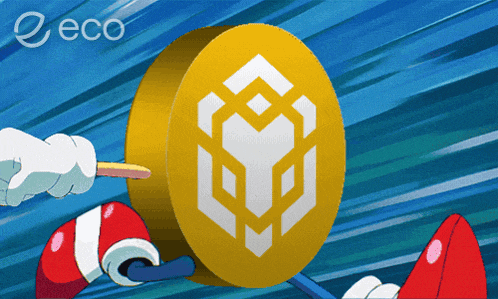 a cartoon drawing of a coin with the word eco on the bottom left