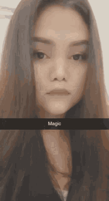 a woman 's face is shown with a caption that reads magic