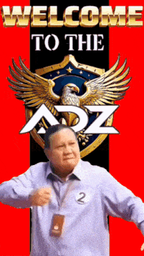 a man with a number 2 on his shirt stands in front of a welcome to the az logo