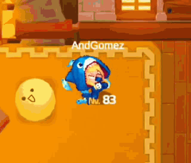 a cartoon character with the name andgomez on the top of it