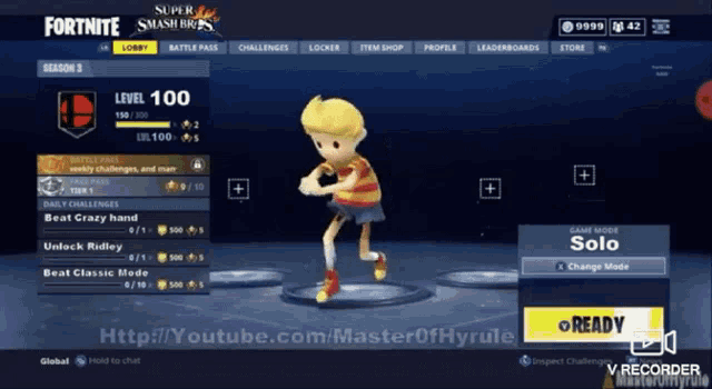 a screenshot of a video game called fortnite with a character on the screen
