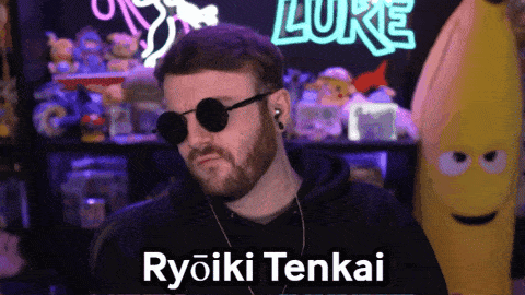 a man wearing sunglasses with the name ryoiki tenkai written below him