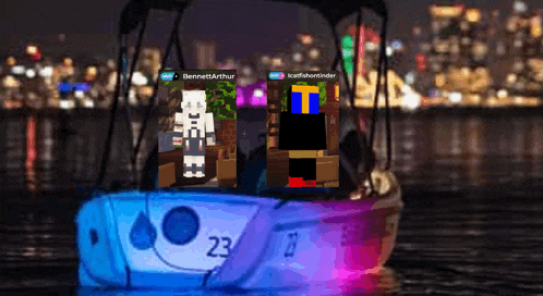a boat that has the number 23 on it