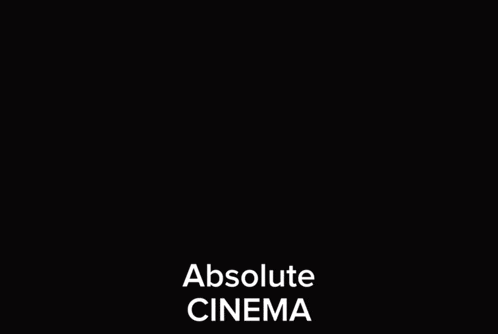 a black and white drawing of a person with the words absolute cinema below