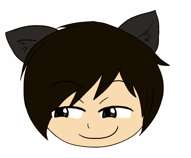 a cartoon drawing of a boy with cat ears