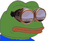 a cartoon frog wearing a pair of goggles