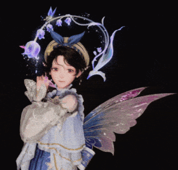 a girl with fairy wings and a crown of flowers on her head