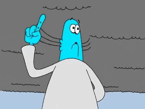 a cartoon drawing of a man holding a piece of paper with mathematical equations on it