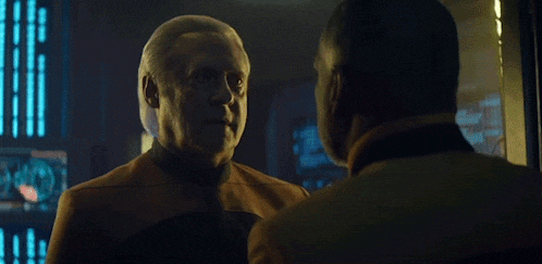 two men are talking and one of them says i am here geord