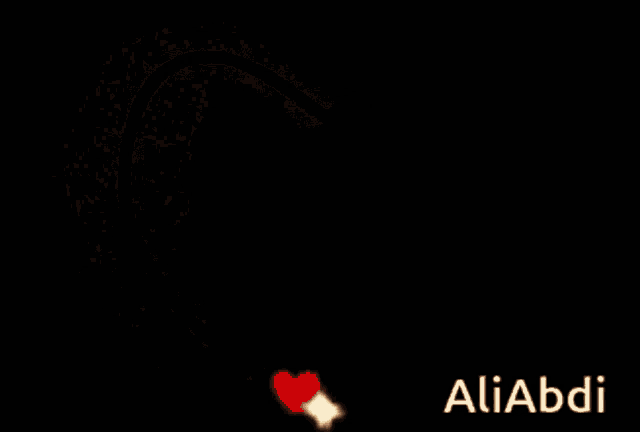 a heart with the name aliabdi on it