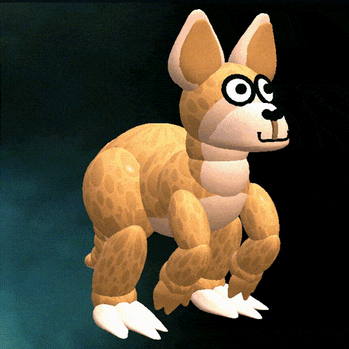 a stuffed animal with a black background and a cartoon face with the letter oc on it