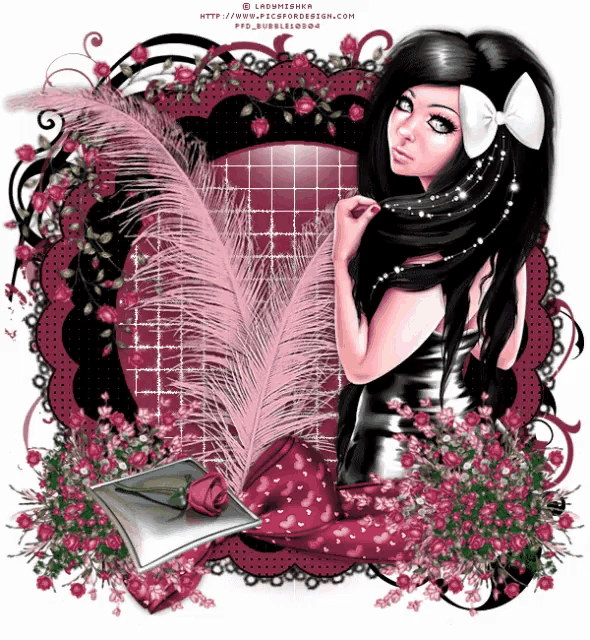 a picture of a girl with a bow on her head