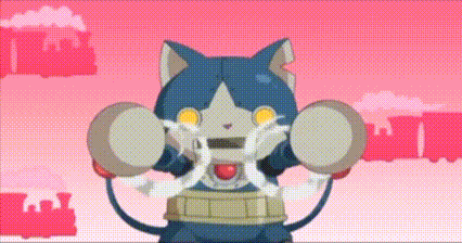 a cartoon cat is holding a pair of drums .