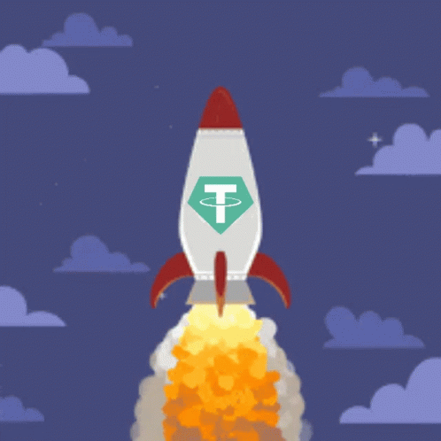 Tether Rocket GIF - Tether Rocket To The Moon GIFs