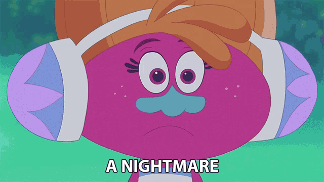 a cartoon troll with the words a nightmare written above it