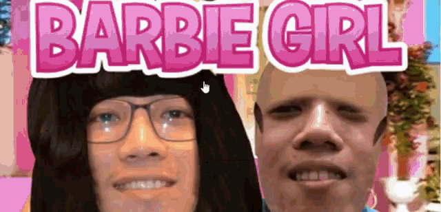 a poster for barbie girl features a man and woman