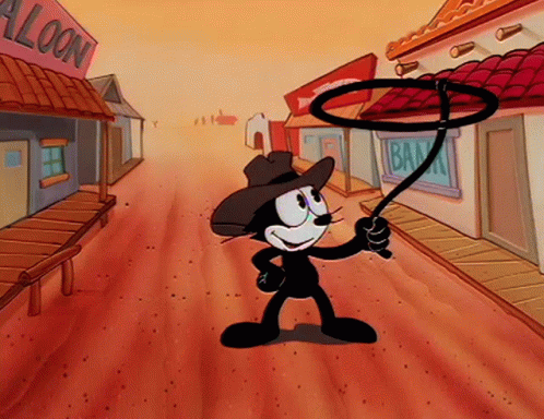 Felix The Cat Spin A Rope GIF - Felix The Cat Spin A Rope Spinning Lasso GIFs
