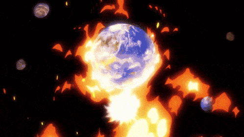 a computer generated image of the earth exploding in space