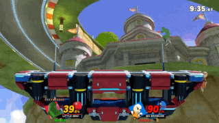 a video game is being played and the time is currently 9:35