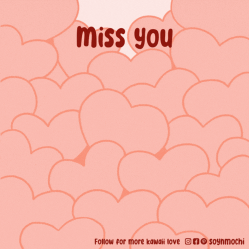 a cartoon of a dog with the words miss you written on it