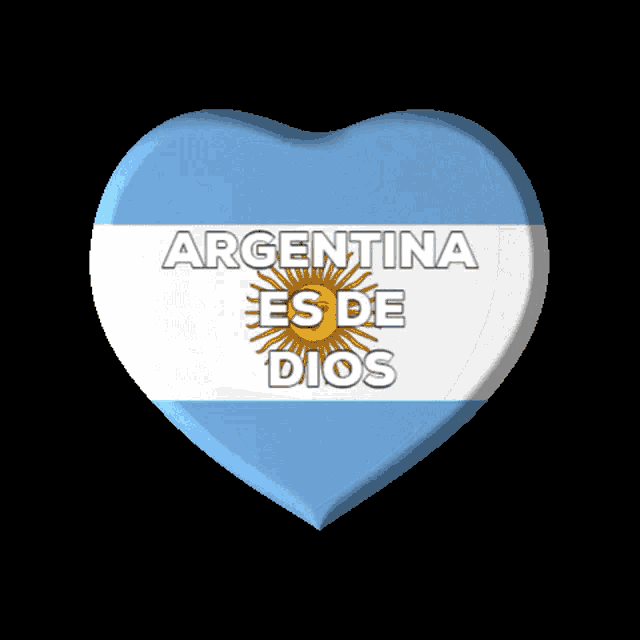 a heart shaped button with the flag of argentina on it