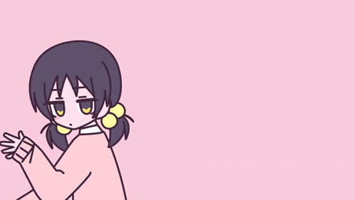 a drawing of a girl wearing a pink sweater and yellow earrings