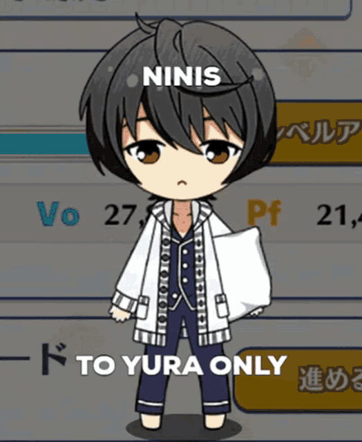 a cartoon of a boy with the name ninis on it