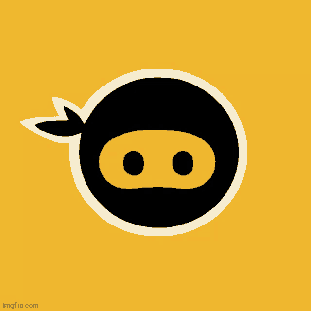 a picture of a ninja on a yellow background with imgflip.com written below it