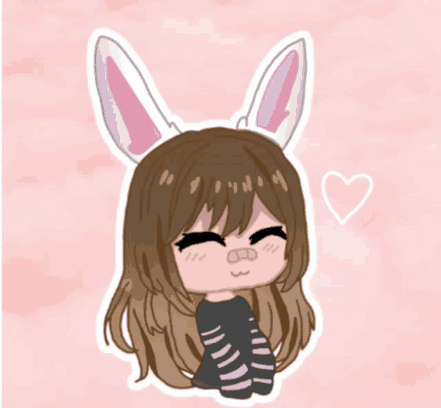 a drawing of a girl wearing bunny ears