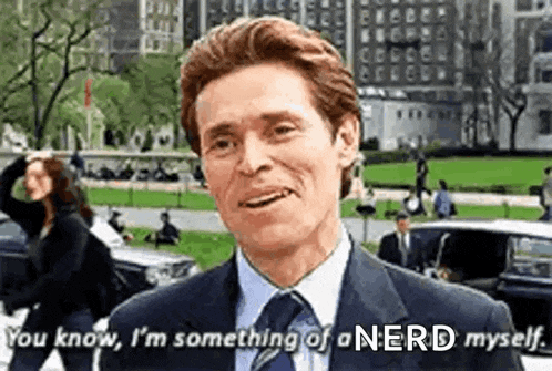 a man in a suit and tie is saying `` you know , i 'm something of a nerd myself . ``