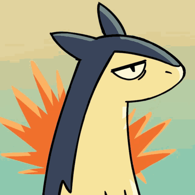 a cartoon drawing of a llama with a blue tail