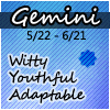 a picture of a zodiac sign for gemini on a blue background